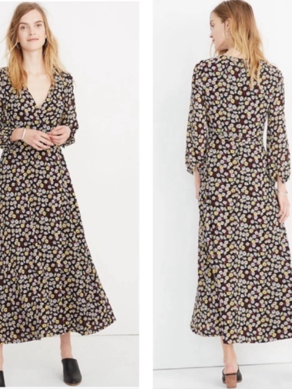Madewell  Floral Maxi Dress with Yellow & White Blossoms
